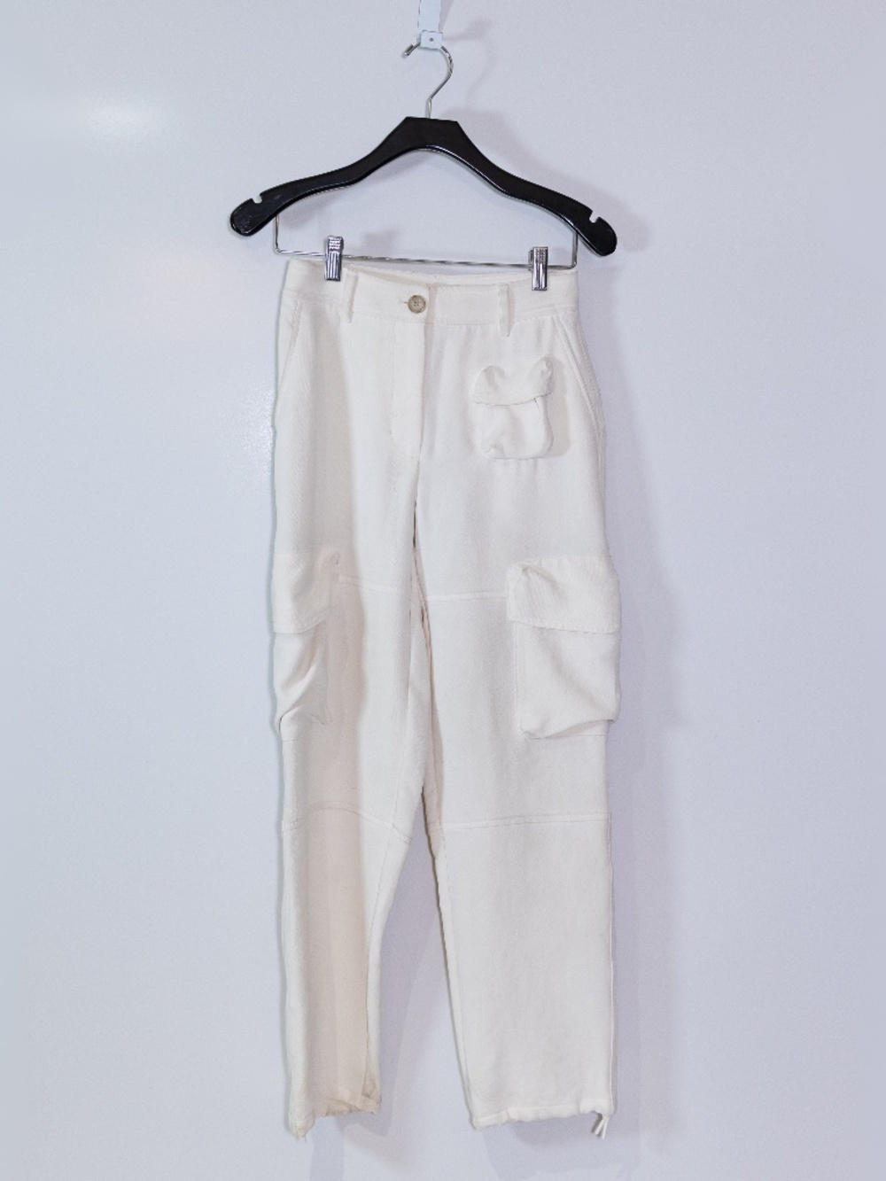 Wilfred Aritzia Project Cargo High Rise Crepe Cargo Trouser Pants Light Birch 0
